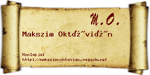 Makszim Oktávián névjegykártya